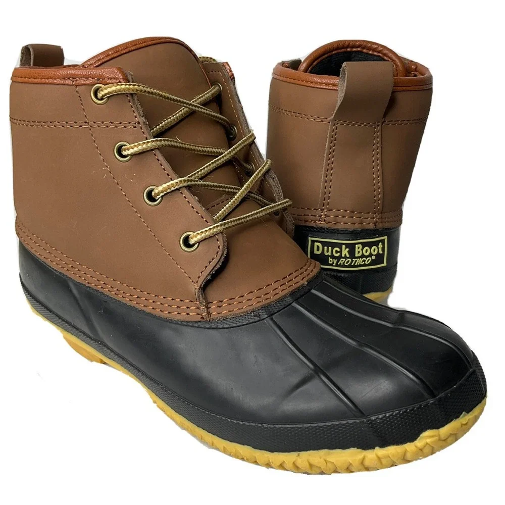 Rothco Duck Boots Steel Shank Waterproof Insulated Boot‎ Men Sz 9 Brown Black